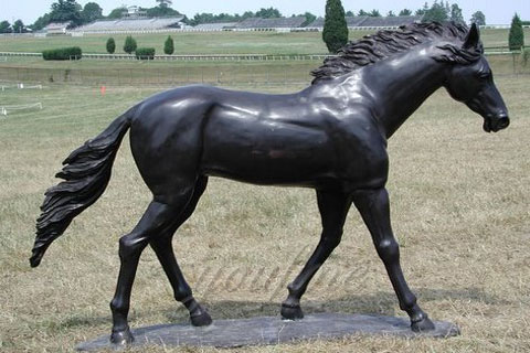 Antique bronze finished standing horse statues