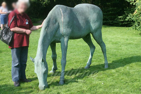 Antique life size bronze standing horse sculptures