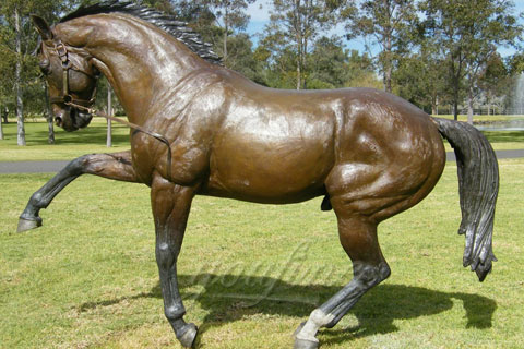 Garden cast large bronze horse sculptures