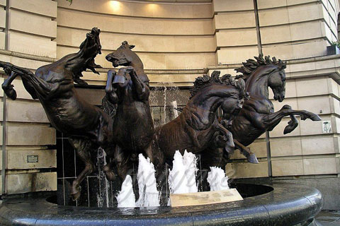 High quality bronze group flying horse statues for outdoor