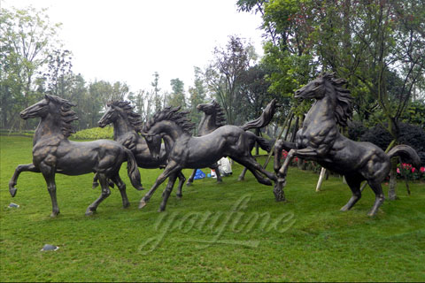 High quality bronze running horse sculptures life size