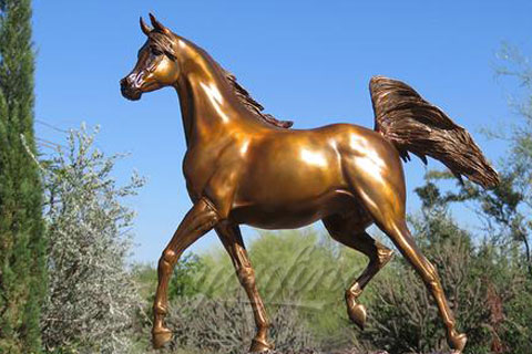 outdoor standing bronze arabian horse statue brass arabian horse sculpture for sale