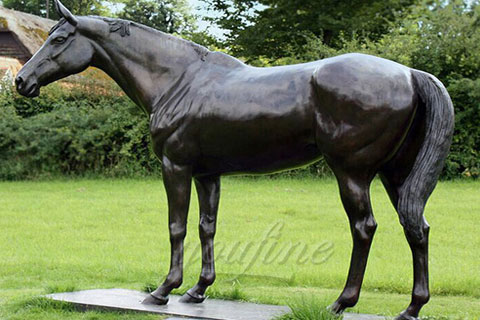 Large Home Bronze standing Decor Horse Statues