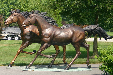 Large animal sculpture cast bronze standing horse statues for sale