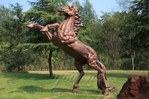 Outdoor Antique Jumping Bronze Horse Statue