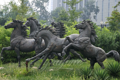 Running horse bronze life size horse statues