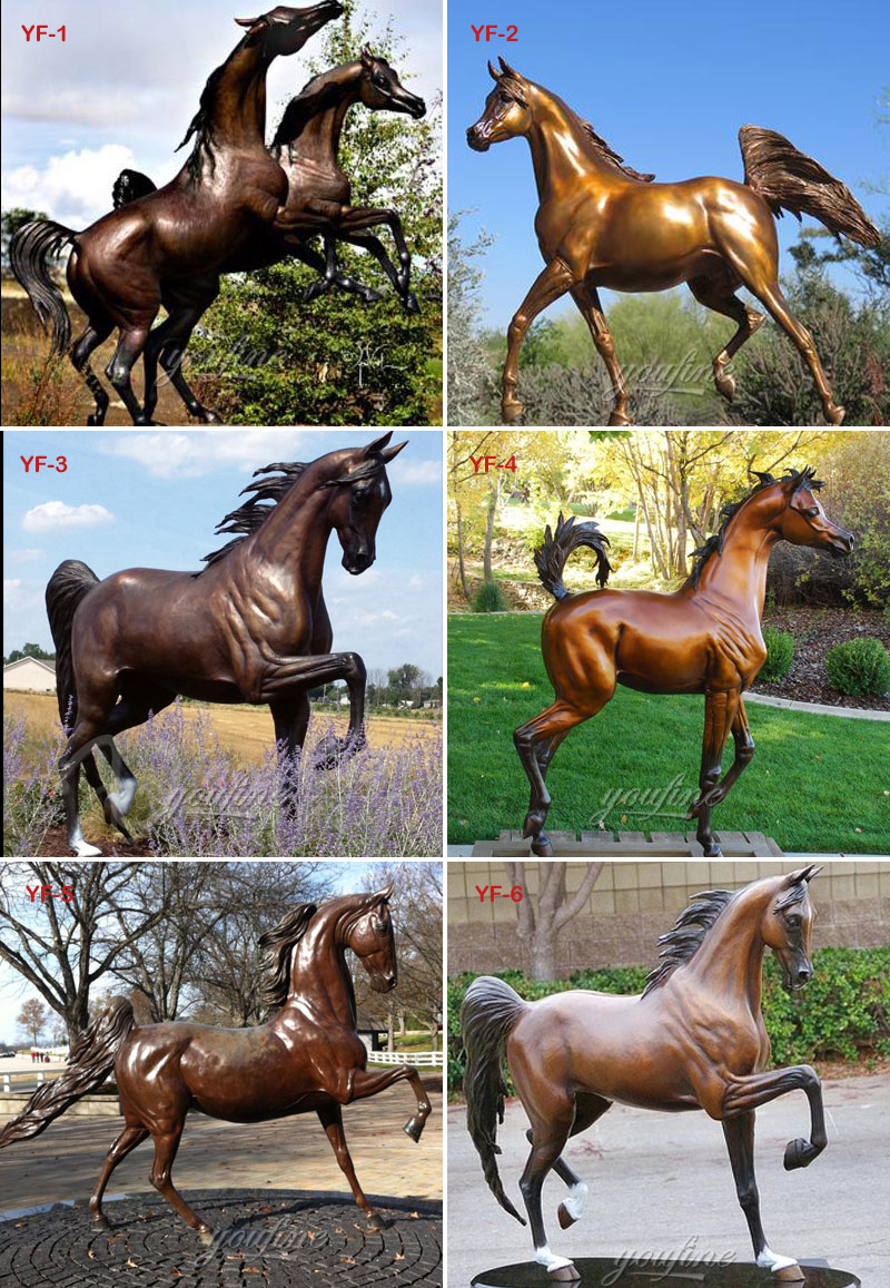 bronze arabian horse statue