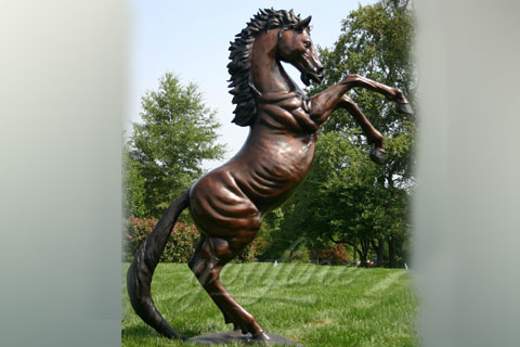 Outdoor bronze jumping horse sculpture for sale