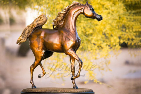 Factory wholesale cast metal bronze horse figurines for indoor ornament