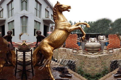 Outdoor-Large-Bronze-jumping-horse-statue