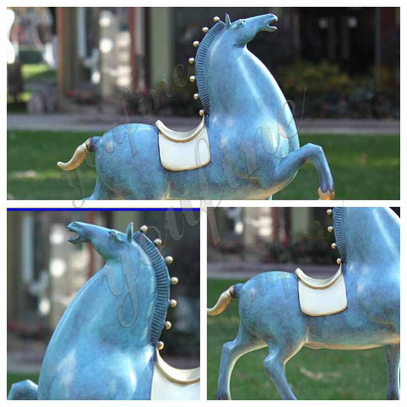 Life Size Bronze Chinese Tang Standing Horse Statue