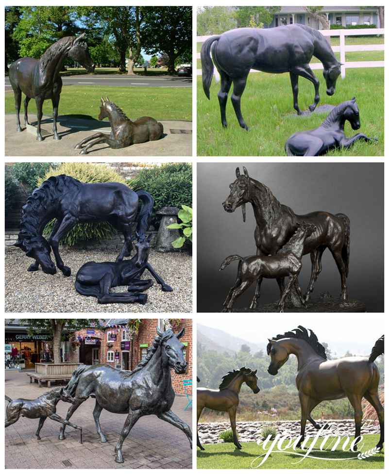 mare and foal statue for sale