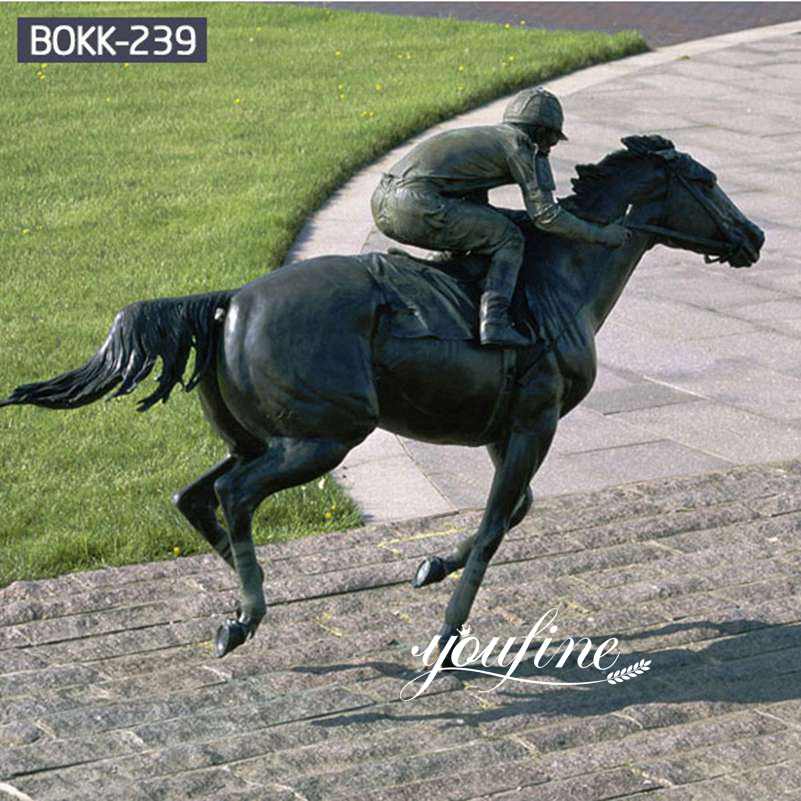 Life Size Bronze Racing Horse Statue Garden Decor for Sale