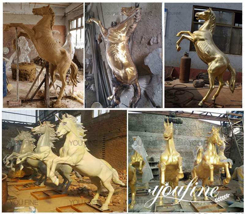 horse racing bronze statue
