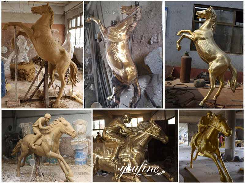 large bronze horse statues