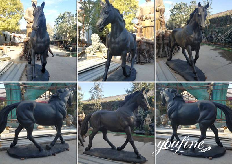 Antique Bronze Horse Statue Farm Decor for Sale