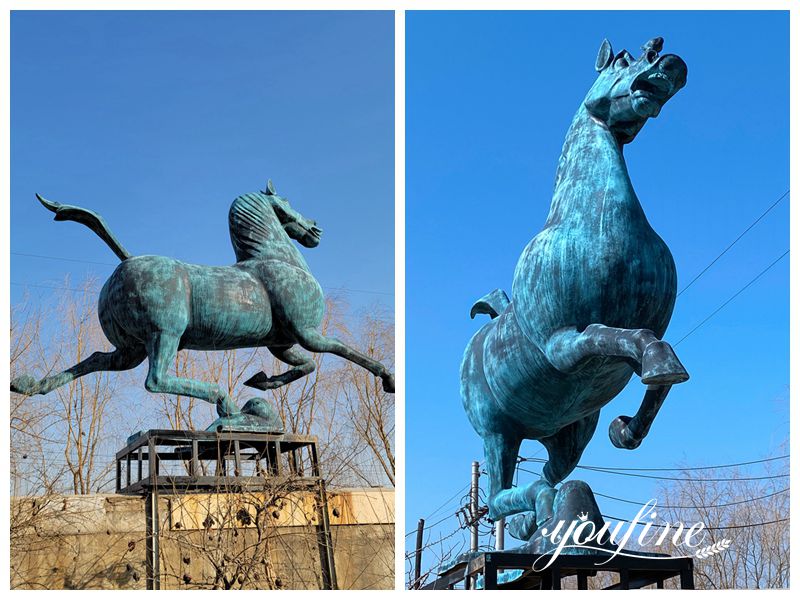 Outdoor Garden Bronze Running Horse Statue