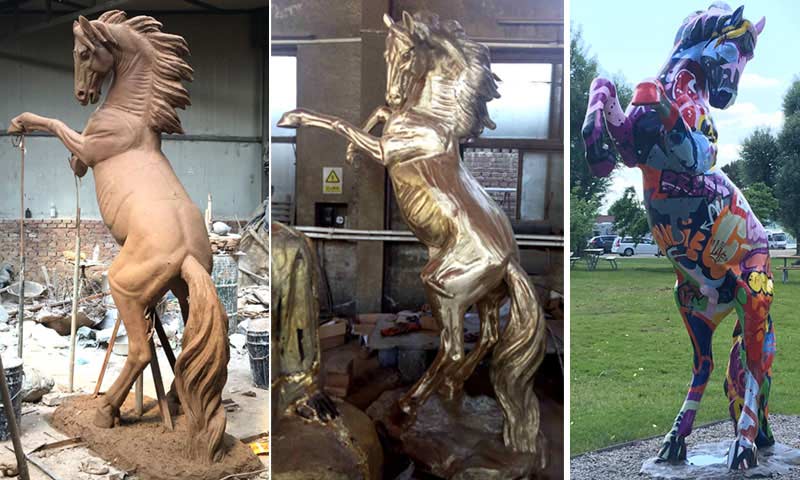 Jumping-Life-Size-Bronze-Horse-Garden-Sculpture